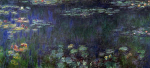 Claude Monet - Water Lilies, Green Reflection (left half)