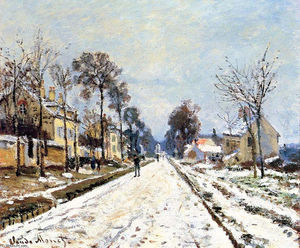 Claude Monet - Snow Effect, The Road to Louveciennes