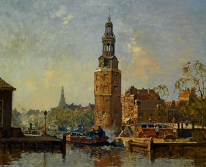 Cornelis Vreedenburgh - A View of the Montelbaanstoren Amsterdam