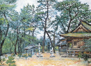 David Davidovich Burliuk - Gate of temple in Japan