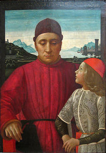 Domenico Ghirlandaio - Francesco Sassetti and His Son Teodoro
