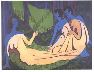 Ernst Ludwig Kirchner - Three Nudes in the Forest