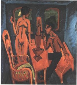 Ernst Ludwig Kirchner - Tower Room. Selfportrait with Erna