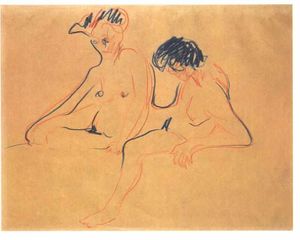 Ernst Ludwig Kirchner - Two Female Nudes