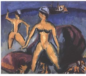 Ernst Ludwig Kirchner - Two Women at the Sea
