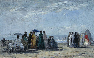 Eugène Louis Boudin - The Beach at Trouville