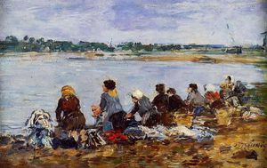 Eugène Louis Boudin - Laundresses on the Banks of the Touques (8)