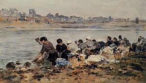 Eugène Louis Boudin - Laundresses on the Banks of the Touques (11)