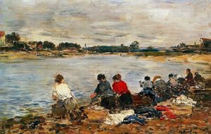 Eugène Louis Boudin - Laundresses on the Banks of the Touques (12)