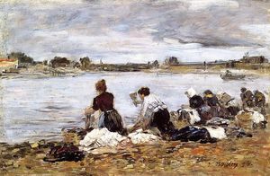 Eugène Louis Boudin - Laundresses on the Banks of the Touques (14)