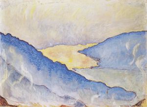 Ferdinand Hodler - Evening mist on Lake Thun