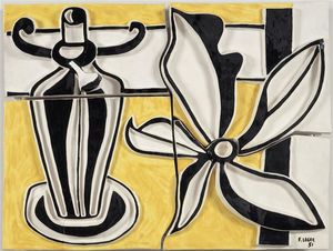Fernand Leger - Lamp and flower (the candlestick)