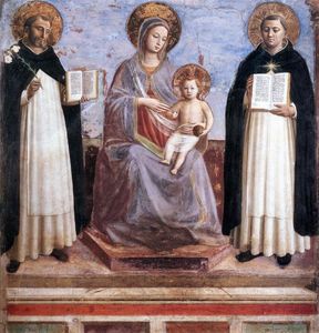 Fra Angelico - Virgin and Child with Sts Dominic and Thomas Aquinas