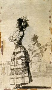 Francisco De Goya - Girl Listening to a Guitar