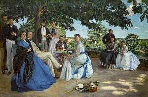 Order Oil Painting Replica Family Reunion, 1867 by Jean Frederic Bazille (1841-1870, France) | WahooArt.com