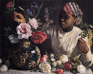 Jean Frederic Bazille - Negress with Peonies