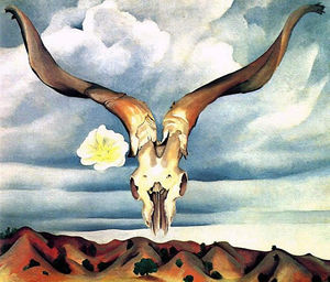  Museum Art Reproductions Ram`s Head, White Hollyhock-Hills, 1935 by Georgia Totto O'keeffe (Inspired By) (1887-1986, United States) | WahooArt.com