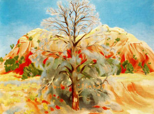 Georgia Totto O-keeffe - Dead Tree with Pink Hill