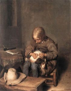 Gerard Ter Borch - The Flea-Catcher (Boy with his Dog)