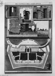 Giovanni Battista Piranesi - Plan and vertical sections of the castle