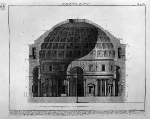  Art Reproductions Section of the Pantheon by Giovanni Battista Piranesi (1720-1778, Italy) | WahooArt.com