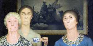 Grant Wood - Daughters of Revolution - (own a famous paintings reproduction)