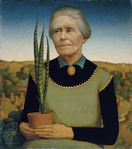 Grant Wood - Woman with Plants