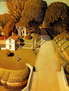 Grant Wood - The Birthplace of Herbert Hoover
