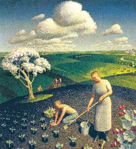 Grant Wood - Spring in the Country