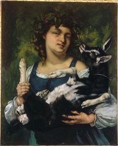 Gustave Courbet - The Village Girl with a Goatling