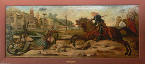  Museum Art Reproductions Saint George, after Vittore Carpaccio by Gustave Moreau (1826-1898, France) | WahooArt.com