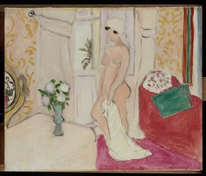 Henri Matisse - The Maiden and the vase of flowers or pink nude