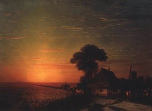 Ivan Aivazovsky - Sunset in Little Russia