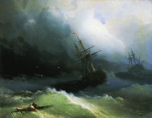 Ivan Aivazovsky - Ships in the stormy sea
