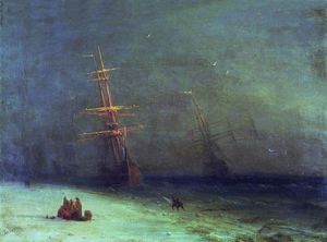 Ivan Aivazovsky - The Shipwreck on Northern sea