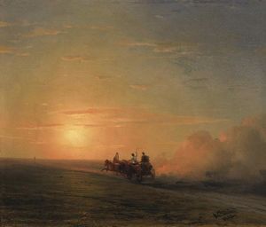 Ivan Aivazovsky - Troika in the steppe