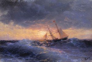 Ivan Aivazovsky - Sea. Sunset