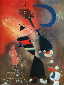 Joan Miró - Woman and Bird in the Moonlight