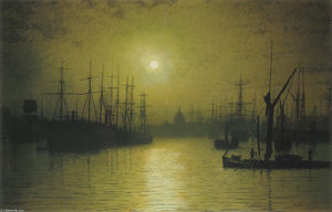 John Atkinson Grimshaw - Nightfall on the Thames