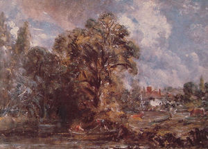 John Constable - Scene on a River 1