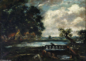 John Constable - Study for The Leaping Horse (View on the Stour)