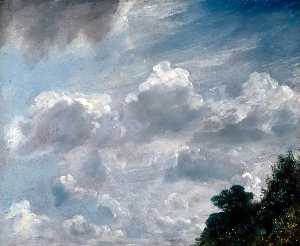 John Constable - Cloud Study, Hampstead, Tree at Right