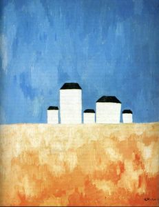 Kazimir Severinovich Malevich - Landscape with Five Houses