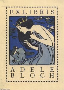 Koloman Moser - Exlibris Adele Bloch - Bookplate with princess and frog