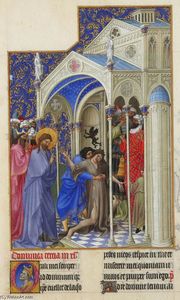 Art Reproductions Curing a Possessed Woman by Limbourg Brothers (1385-1416, Netherlands) | WahooArt.com