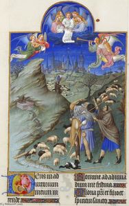  Art Reproductions The Annunciation to the Shepherds by Limbourg Brothers (1385-1416, Netherlands) | WahooArt.com