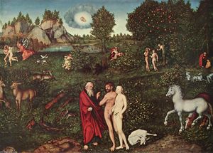 Lucas Cranach The Elder - Adam and Eve in the Garden of Eden