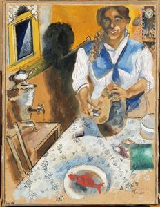 Marc Chagall - Mania cutting bread