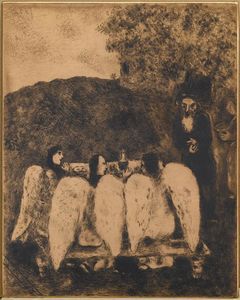 Marc Chagall - Three angels visit Abraham (Genesis, XVIII, 1 8)