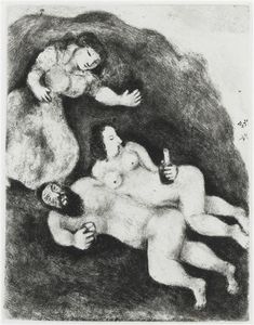 Marc Chagall - Lot and His Daughters (Genesis, XIX, 31 35)